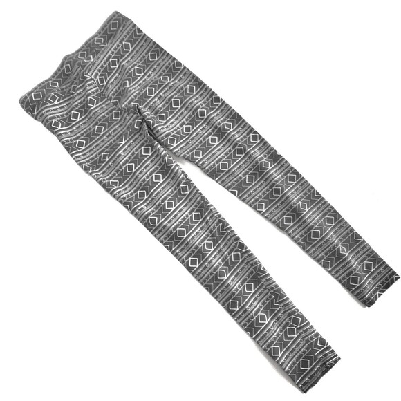 PINK Victoria's Secret VS Dog Small Gray White Cotton Geometric Stretch Leggings - Picture 6 of 10